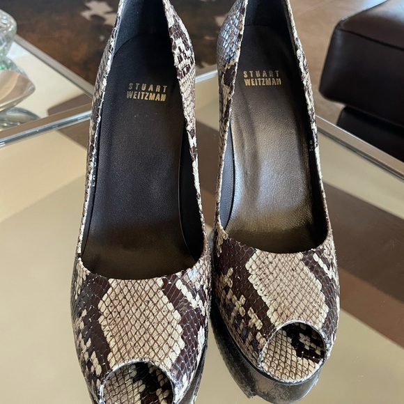 Stuart Weitzman Python Pumps Beige size 8.5 Cute - Picture 5 of 13